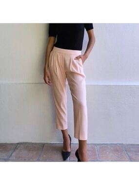 Aritzia Babaton Cohen Pull On Crop Pant in Soft Blush Pink Sz 2